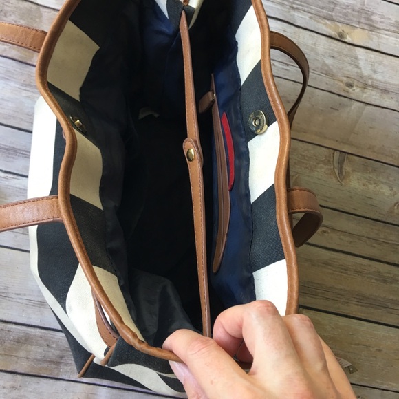 Tommy navy white classic stripe nautical bag - Picture 5 of 8